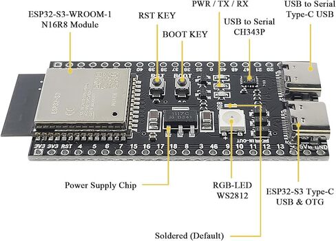 6-Pack ESP32-S3 DevKit Board, N16R8, 44-Pin, WiFi BT in Kuwait