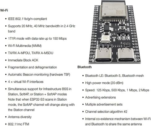 6-Pack ESP32-S3 DevKit Board, N16R8, 44-Pin, WiFi BT in Kuwait