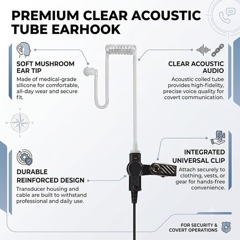 TWAYRDIO 2.5mm Surveillance Radio Earpiece Listen Only Headset Ear Piece in Kuwait