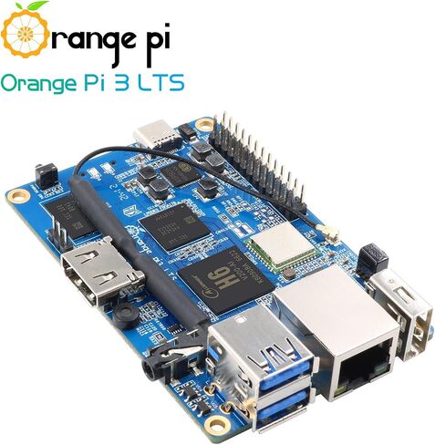 Orange Pi 3 LTS 2GB LPDDR3 Allwinner H6 4-Core 64 Bit with 8GB eMMC Flash Single Board Computer, WiFi/Bluetooth 5.0, Development Board Run Linux/Android/Ubuntu/Debian in Kuwait