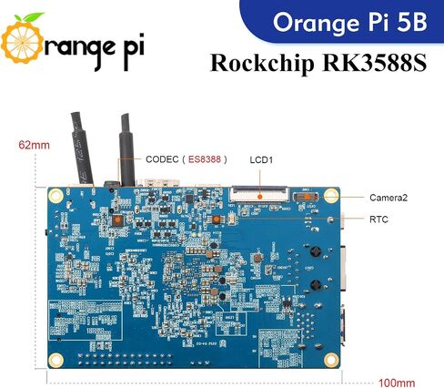Orange Pi 5B 4GB/8GB/16GB LPDDR4/4X Rockchip RK3588S 8-Core 64 Bit Single Board Computer with Onboard 32GB eMMC Flash, Run Linux/Debian/Ubuntu/Android OS(4GB+32GB) in Kuwait