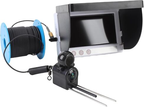 1080P Portable Underwater Fishing Camera, 4.3 Inch Screen, Fish Depth Detector for Ice Raft Fishing in Kuwait