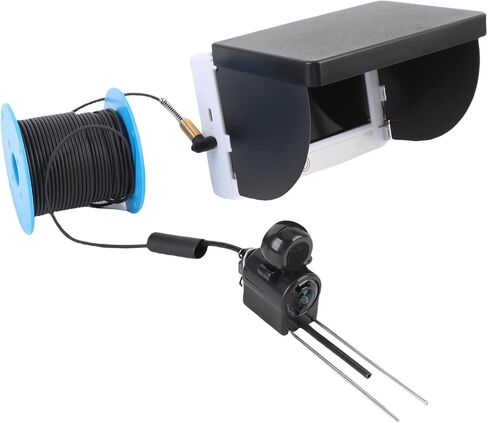 1080P Portable Underwater Fishing Camera, 4.3 Inch Screen, Fish Depth Detector for Ice Raft Fishing in Kuwait