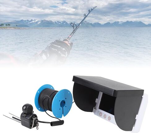 1080P Portable Underwater Fishing Camera, 4.3 Inch Screen, Fish Depth Detector for Ice Raft Fishing in Kuwait