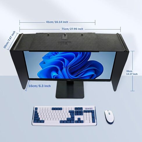Computer Monitor Hood Desktop Adjustable Anti Glare Screen Shade Light Cover with Feature Suitable for Home Office Designer in Kuwait