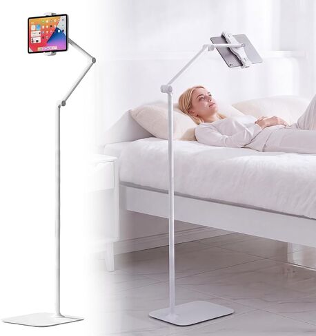 Tablet Floor Stand,Adjustable Height iPad Stand with Flexible Arm,360°Rotation Tablet Holder for Bed Couch,Universal Floor Phone Stand for 4.7"-13" iPhone iPad Pro Air Mini,Samsung Tab,Kindle in Kuwait