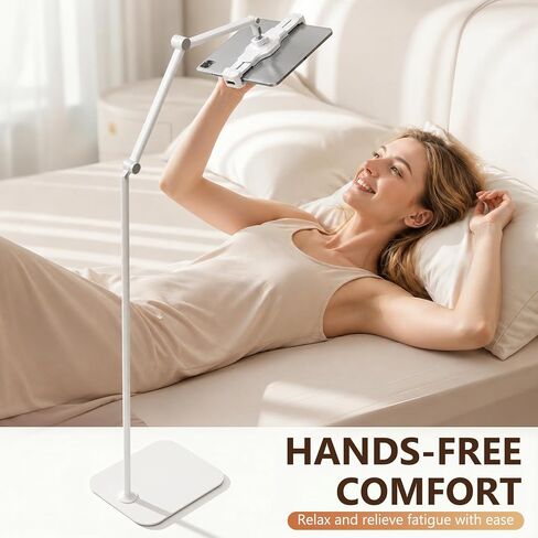 Tablet Floor Stand,Adjustable Height iPad Stand with Flexible Arm,360°Rotation Tablet Holder for Bed Couch,Universal Floor Phone Stand for 4.7"-13" iPhone iPad Pro Air Mini,Samsung Tab,Kindle in Kuwait