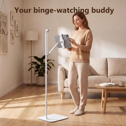 Tablet Floor Stand,Adjustable Height iPad Stand with Flexible Arm,360°Rotation Tablet Holder for Bed Couch,Universal Floor Phone Stand for 4.7"-13" iPhone iPad Pro Air Mini,Samsung Tab,Kindle in Kuwait