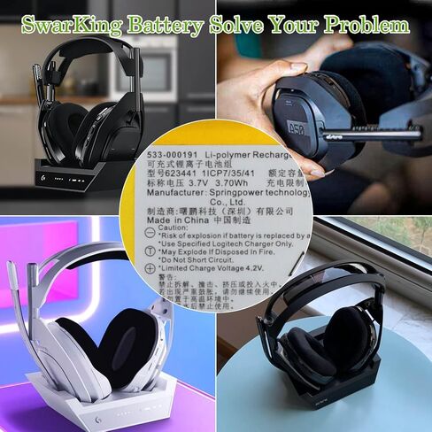 NEW Replacement Battery 533-000169/533-000191 Compatible with Astro Gaming A50 Wireless Headset in Kuwait