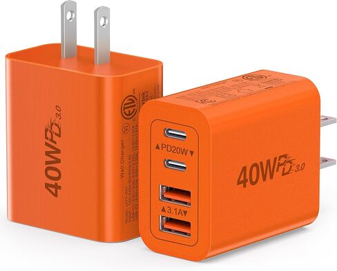[2-Pack] 40W USB C Charger Cube Fast Charging Block Multiport Wall Plug in Kuwait