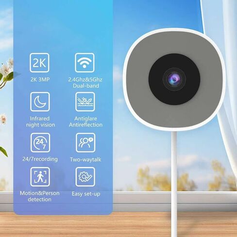 4MP 2K Window Security Camera for Home Monitoring, Indoor Camera in Kuwait