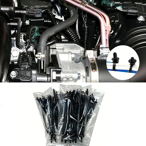 60Pcs Nylon Push Mount Zip Ties, Universal Cable Tie with Buckle, High Temp Heat Resistant Automotive Zip Ties Fastener Wire Clips Fuel Line Wire Harness Clips for Wire Tying (6-Types) in Kuwait