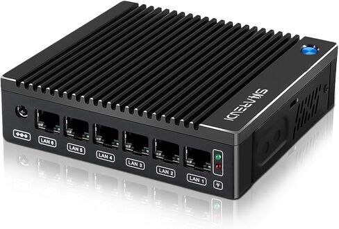 Fanless Firewall Appliance 6X Intel i226 LAN Mini PC Intel N3710 4C/4T, Network Gateway Soft Router AES NI HD/Type-C/SIM Card/TF, Test with P-F-Sense/OPN-Sense（8G DDR3 RAM 240G mSATA SSD） in Kuwait