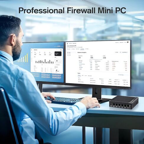Fanless Firewall Appliance 6X Intel i226 LAN Mini PC Intel N3710 4C/4T, Network Gateway Soft Router AES NI HD/Type-C/SIM Card/TF, Test with P-F-Sense/OPN-Sense（8G DDR3 RAM 240G mSATA SSD） in Kuwait