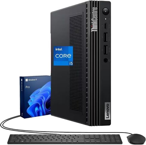 Lenovo ThinkCentre M90Q Tiny Desktop Computer - Win11 Mini PC - Intel Core i5-10500T, 16GB RAM, 256GB SSD, Ultra-Quiet Design, 2-Monitor Support 4K, WiFi, BT (Renewed) in Kuwait