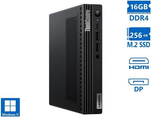 Lenovo ThinkCentre M90Q Tiny Desktop Computer - Win11 Mini PC - Intel Core i5-10500T, 16GB RAM, 256GB SSD, Ultra-Quiet Design, 2-Monitor Support 4K, WiFi, BT (Renewed) in Kuwait