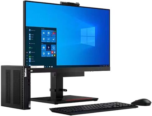 Lenovo ThinkCentre M90Q Tiny Desktop Computer - Win11 Mini PC - Intel Core i5-10500T, 16GB RAM, 256GB SSD, Ultra-Quiet Design, 2-Monitor Support 4K, WiFi, BT (Renewed) in Kuwait