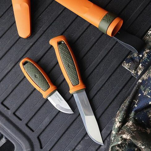Morakniv Kansbol Hunting S Fixed Blade Knife, Stainless Steel Blade, Olive Green/Burnt Orange in Kuwait
