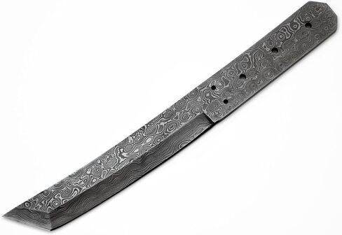 Damascus Classic Tanto Hunting Blank Blade Knife Knives Japanese Samurai High Carbon Steel Custom Making in Kuwait