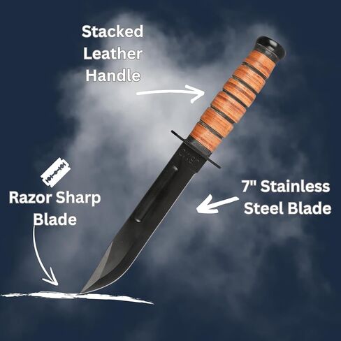 MEDALS OF AMERICA USMC Combat Fighter Knife, 7" Fixed Blade in Kuwait
