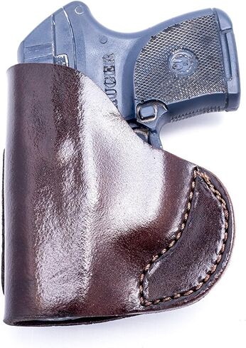 OUTBAGS USA LS4 Full Grain Leather IWB Holster for Ruger LCP, LCP II, and LCP MAX .380 - Concealed Carry Gun Holster Handcrafted in USA - Right Hand, Brown in Kuwait