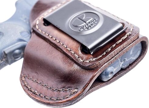OUTBAGS USA LS4 Full Grain Leather IWB Holster for Ruger LCP, LCP II, and LCP MAX .380 - Concealed Carry Gun Holster Handcrafted in USA - Right Hand, Brown in Kuwait