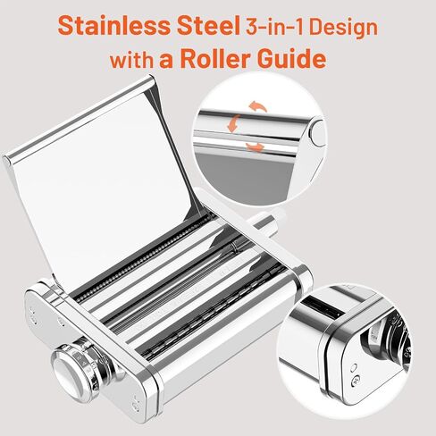 HOZODO 3-in-1 Pasta Attachment for KitchenAid Stand Mixer, Stainless Steel in Saudi Arabia