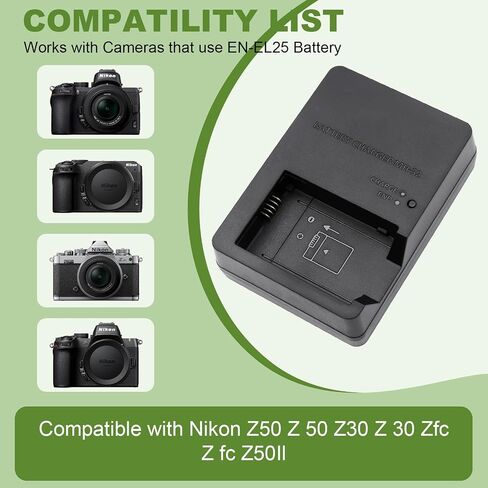 MH-32 Battery Charger for EN-EL25 ENEL25 EN-EL25a Battery Compatible with Z50 Z 50 Z30 Z 30 Zfc Z fc Z50II Digital SLR Camera in Kuwait