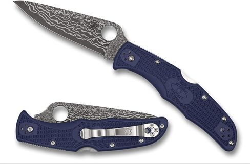 Spyderco C10FPNBD Endura KnifeJoy Exclusive KJ Steel Blue FRN Damascus Knife in Kuwait