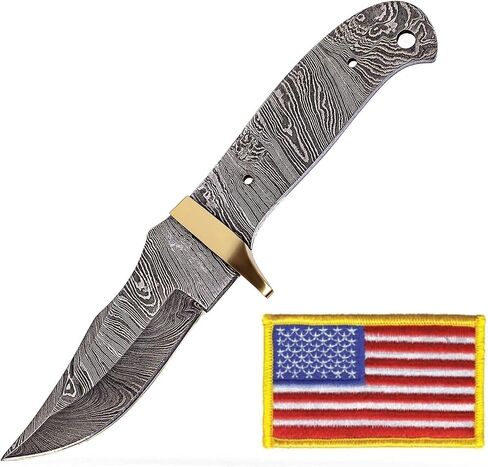 Damascus Hunting Knife Blank | Hand Forged Steel Blank Blade | knife Tang Blank | 9Inch Handmade Camping Knife Making Supplies | HUNT 05 in Kuwait
