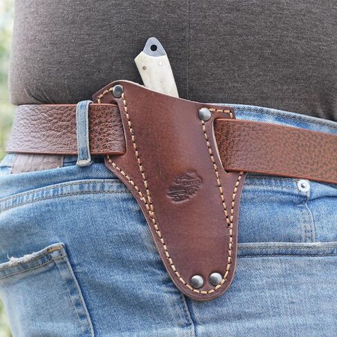 Knives Ranch Edc Hunting Knife with Pancake Pouch - Carbon Steel Damascus - Bone Handle - Skinning-Bushcrafting -Gift for Men(2001-B) in Kuwait