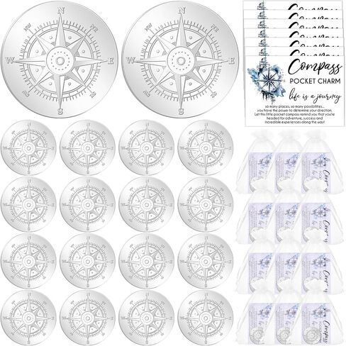 Beeveer 50 Sets Mini Compasses Pocket Tokens Bulk Coin Fall Party Favors in Kuwait
