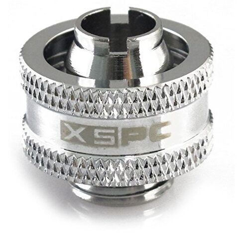 XSPC G1/4" to 3/8" ID, 5/8" OD Compression Fitting V2 for Soft Tubing, Chrome, 4-Pack in Kuwait
