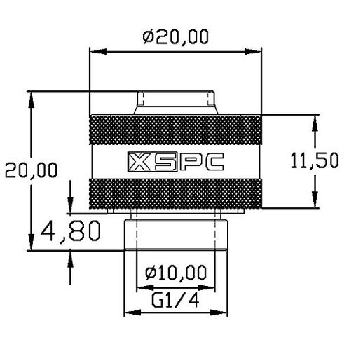XSPC G1/4" to 3/8" ID, 5/8" OD Compression Fitting V2 for Soft Tubing, Chrome, 4-Pack in Kuwait