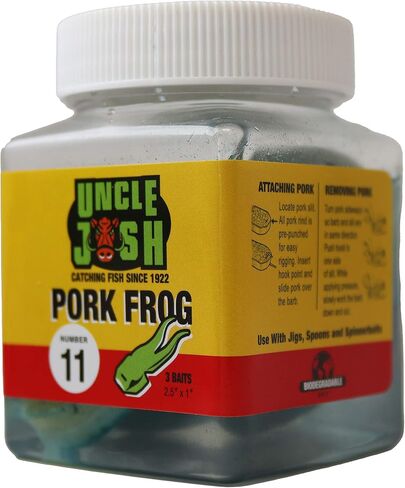 Uncle Josh Bait Pork Frog Black/Blue 4-Pack in Kuwait