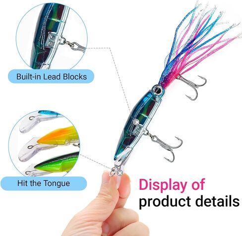 Squid Fishing Lures Large Simulation Bait Kit with 3D Hologram Eyes Designs in Kuwait
