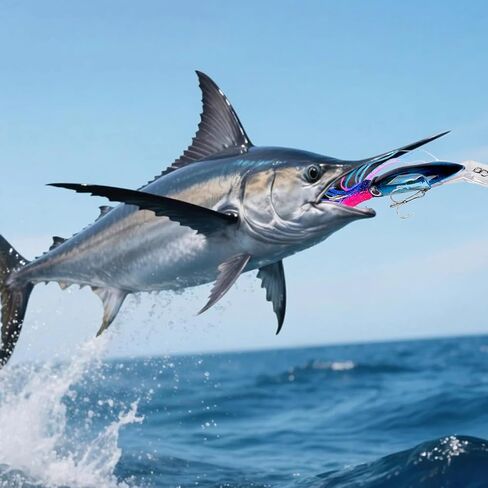 Squid Fishing Lures Large Simulation Bait Kit with 3D Hologram Eyes Designs in Kuwait