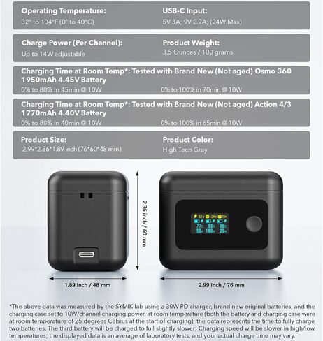 Charging Box for DJI OSMO 360/Action6/5Pro/Action4/3 Charger Hub Charger Power USB-C Battery Accessories in Kuwait