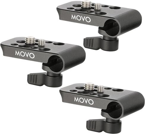 Movo CAB1000 15mm Modular Rod Clamp Adapter - Mounts Cameras, Monitors, Recorders to Rigs with Multiple .25" and .375" Male, Female Mounting Threads (3 Pack) in Kuwait