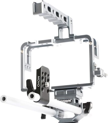 Movo CAB1000 15mm Modular Rod Clamp Adapter - Mounts Cameras, Monitors, Recorders to Rigs with Multiple .25" and .375" Male, Female Mounting Threads (3 Pack) in Kuwait