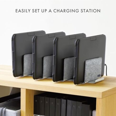 Sonic Utlim Vertical Laptop Stand for Desk, Dock Holder with Felt Cover, Desk Organizer, Storage and Stand for All MacBooks, Windows Laptops, Tablets, and Smartphones, UT-5352-W in Kuwait