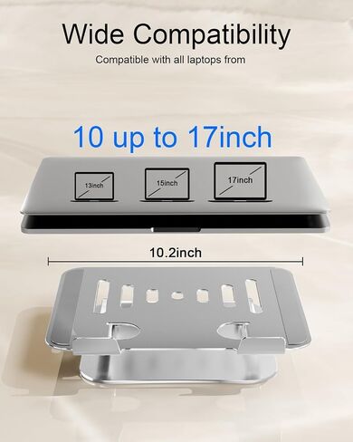 Laptop Stand for Desk + iPad Stand Bundle, Adjustable Metal Foldable Laptop Riser & 360° Rotating Aluminum Tablet Holder, Ventilated Cooling Stand Compatible with 10-17" Laptops & 4.7-12.9" Ta in Kuwait