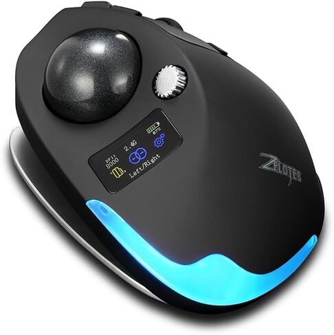 Wireless Mouse – 2.4GHz + Bluetooth Dual Mode Connection, 8 Programmable Buttons, 8000 CPI Adjustable, Trackball Design, with Display Screen, Ergonomic Tilt Angle, For Windows, macOS, Android, Linux in Kuwait