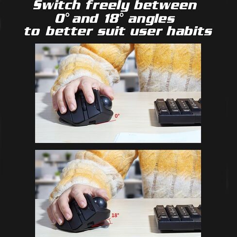 Wireless Mouse – 2.4GHz + Bluetooth Dual Mode Connection, 8 Programmable Buttons, 8000 CPI Adjustable, Trackball Design, with Display Screen, Ergonomic Tilt Angle, For Windows, macOS, Android, Linux in Kuwait