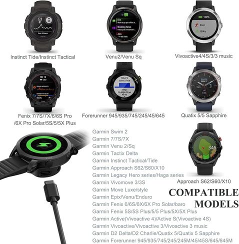 Charger Adapter for Garmin Watch, Portable Charging Cable Dock Station Compatible with Garmin Fenix 8 7 6 5, Forerunner 965 955 935 245, Venu 3S 2 SQ, Vivoactive 5 4 4s 3,Vivomove in Kuwait