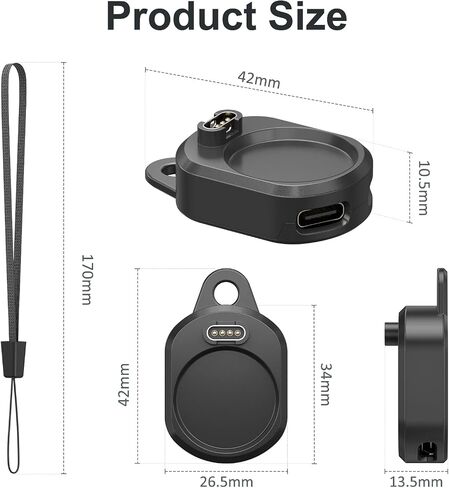 Charger Adapter for Garmin Watch, Portable Charging Cable Dock Station Compatible with Garmin Fenix 8 7 6 5, Forerunner 965 955 935 245, Venu 3S 2 SQ, Vivoactive 5 4 4s 3,Vivomove in Kuwait