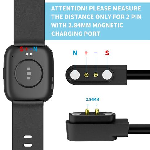 Charging Cable for Smart Watch, USB/USB-C to Magnet Charging Cable for IDW13/15/16/17, IDW19/20/25/26/28,SW021/023/025,ID205L ID205G/205U/205S/206/216 (3.1ft) in Kuwait