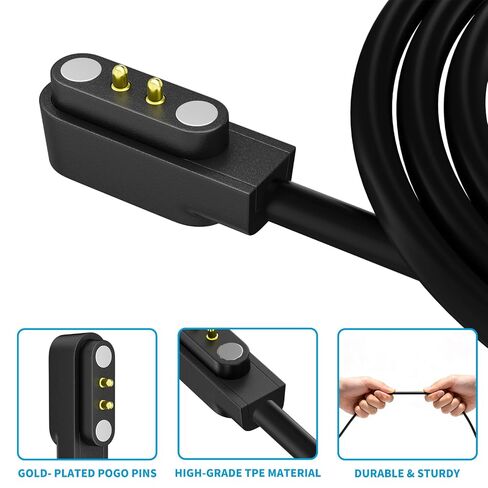Charging Cable for Smart Watch, USB/USB-C to Magnet Charging Cable for IDW13/15/16/17, IDW19/20/25/26/28,SW021/023/025,ID205L ID205G/205U/205S/206/216 (3.1ft) in Kuwait