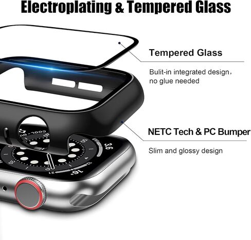 14 Pack Apple Watch Case with Tempered Glass Screen Protector for Apple Watch Series 9/8/7 45mm,Anotch Full Coverage Hard PC Protective Cover HD Ultra-Thin Bumper for iWatch 9/8/7 45mm Accessories in Kuwait