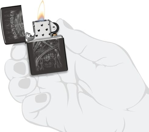 Zippo Iron Maiden Mummy Design High Polish Black Pocket Lighter - Made in USA in Kuwait